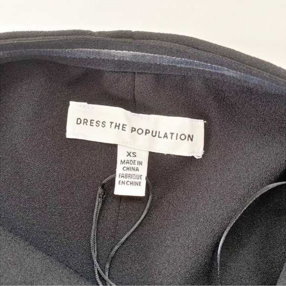 NWT Dress the Population Ellis One Shoulder Black Gown Size XS - Picture 9 of 12